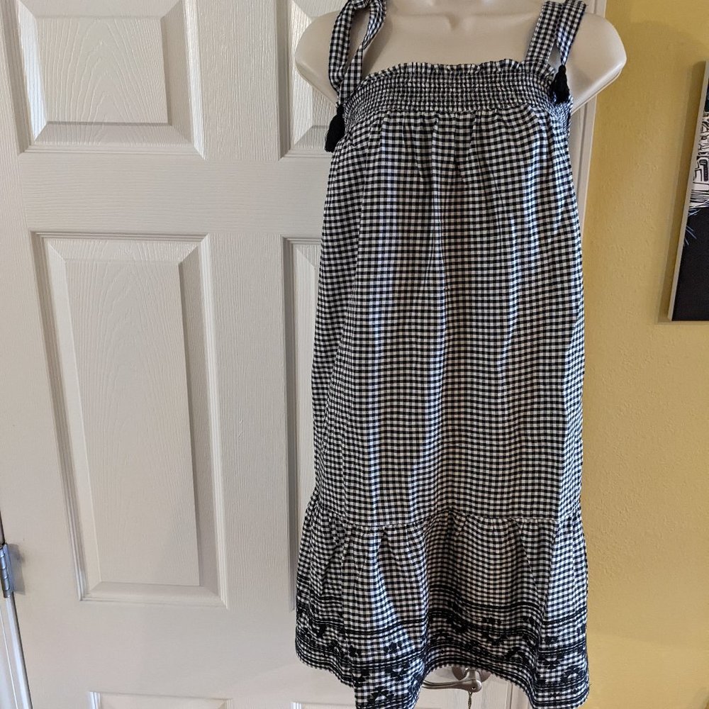 NWT Old Navy Sleeveless Tiered Gingham Swing Mini Dress L